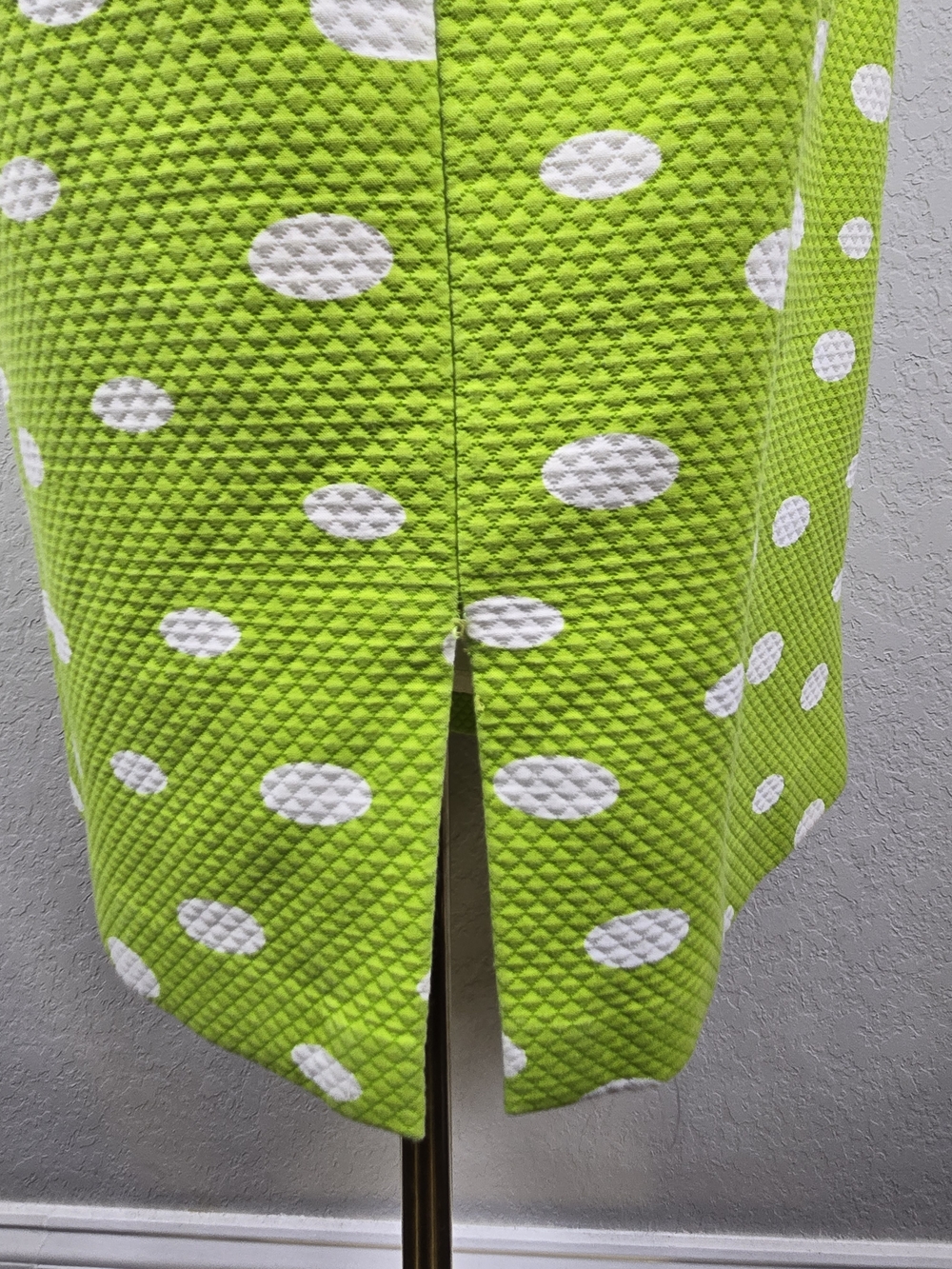 Sleeveless Lime Polka Dot Midi Dress - Picture 8 of 16